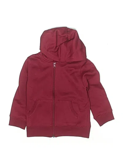 Pre-owned Amazon Essentials Kids' Zip Up Hoodie In Burgundy