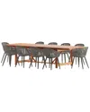 Amazonia 11pc Rectangular Patio Dining Set In Black