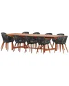 Amazonia 11pc Rectangular Patio Dining Set In Black