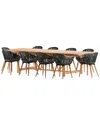 Amazonia 11pc Rectangular Patio Dining Set In Black