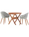 Amazonia 3pc Round Patio Dining Set