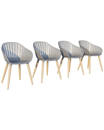Amazonia 4pc Outdoor Patio Dining Wood Chairs
