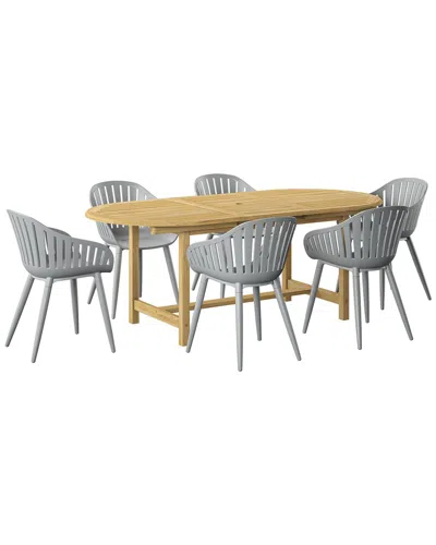 Amazonia 7pc Oval Patio Dining Set In Grey