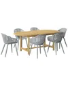 Amazonia 7pc Oval Extendable Patio Dining Set In Grey
