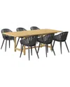 Amazonia 7pc Rectangular Patio Dining Set In Black