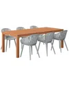 Amazonia 7pc Rectangular Patio Dining Set In Grey