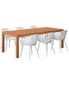 Amazonia 7pc Rectangular Patio Dining Set In White