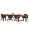 Amazonia 9pc Rectangular Patio Dining Set In Black