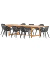 Amazonia 9pc Rectangular Patio Dining Set In Black
