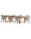 Amazonia 9pc Rectangular Patio Dining Set In Grey