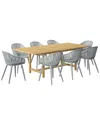 Amazonia 9pc Rectangular Patio Dining Set In Grey