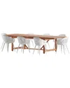 Amazonia 9pc Rectangular Patio Dining Set In White