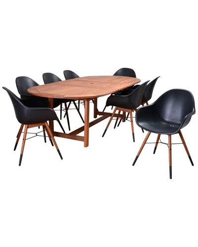Amazonia Charlotte 9pc Extendable Rectangular Patio Dining Set