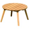 Amazonia Chesnut 20" Wide Eucalyptus Round Patio Side Table