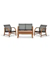 Amazonia Manhattan Eucalyptus 4pc Patio Deep Seating Set