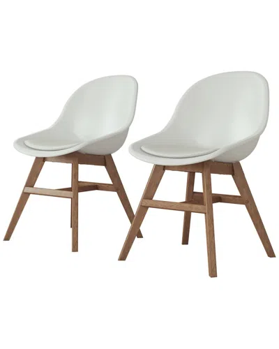 Amazonia Midtown Concecpt 2pc Indoor Dining White Chairs W Cushions