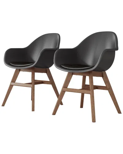 Amazonia Midtown Concept 2pc Indoor Black Dining Chairs W Cushions