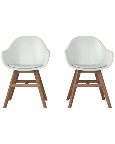 Amazonia Midtown Concept 2pc Indoor Dining White Chairs W/ Cushions