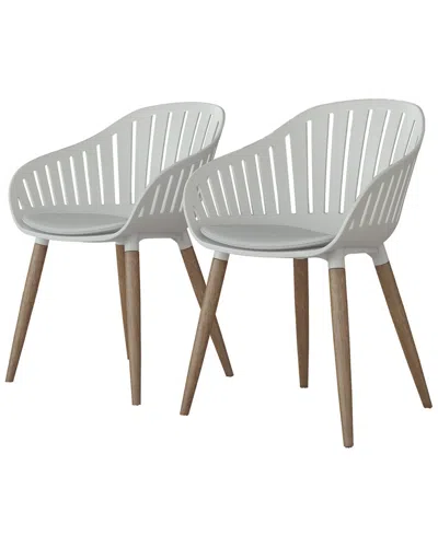 Amazonia Midtown Concept 2pc Indoor White Dining Chairs