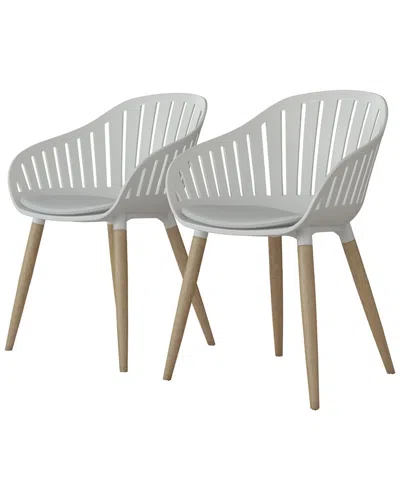 AMAZONIA AMAZONIA MIDTOWN CONCEPT 2PC INDOOR WHITE DINING CHAIRS