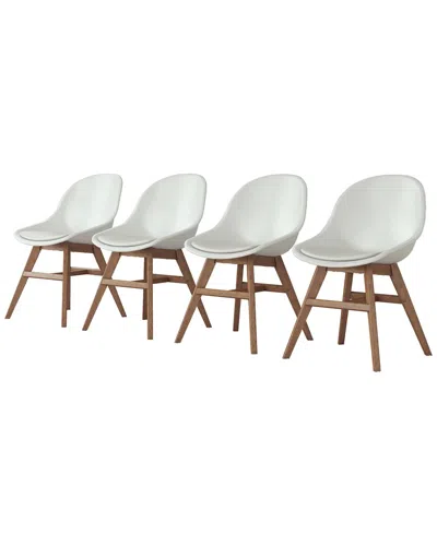 Amazonia Midtown Concept 4pc Indoor Side Chairs White W Cushions
