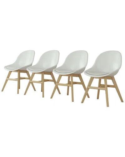 Amazonia Midtown Concept Indoor 4pc White Dining Chairs