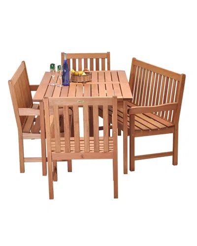 Amazonia Milano Bench 5pc Patio Dining Set