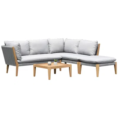 Amazonia Positano 4-piece Gray Eucalyptus Outdoor Patio Seating Set