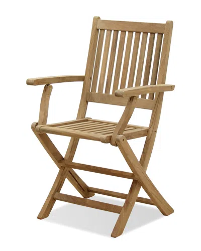Amazonia Teak 2pc Outdoor Patio Folding Dining Chairs