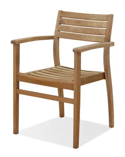 Amazonia Teak 2pc Outdoor Patio Stacking Armchairs