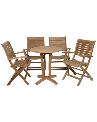 Amazonia Teak 5pc Outdoor Patio Bistro Set