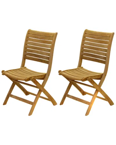 Amazonia Teak Outdoor Patio Folding Dining Chairs