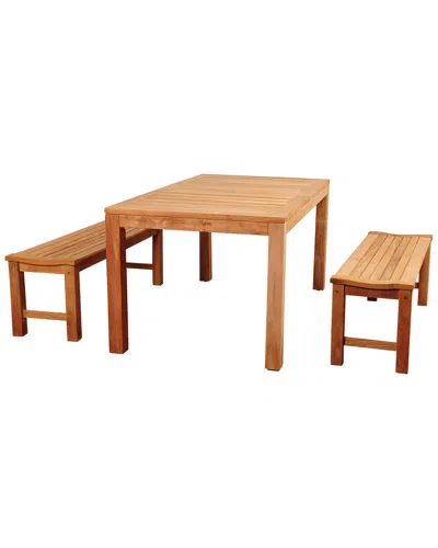Amazonia Teak Outdoor Patio Rectangular Dining Wood Set