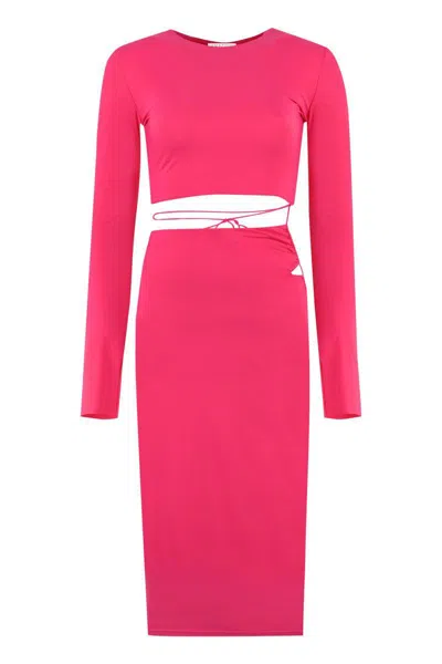 Amazuìn Aghate Midi-dress In Fuchsia