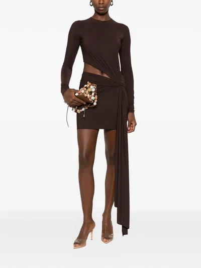 Amazuìn Anouk Cut-out Knotted-detail Mini Dress In Multi