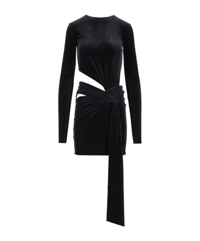 Amazuìn Anouk Draped Cut-out Mini Dress In Black