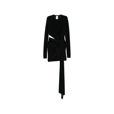 Amazuìn Anouk Velvet Cut-out Mini Dress In Black