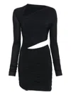 Amazuìn Asymmetrical Mini Dress With Cut-out Waist In Black
