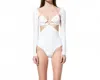 Amazuìn Azhar Long Sleeve Bodysuit In Off White In White