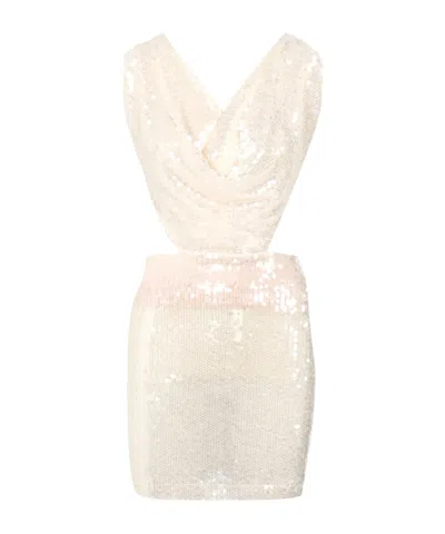 Amazuìn Backless Dress With Laces In White