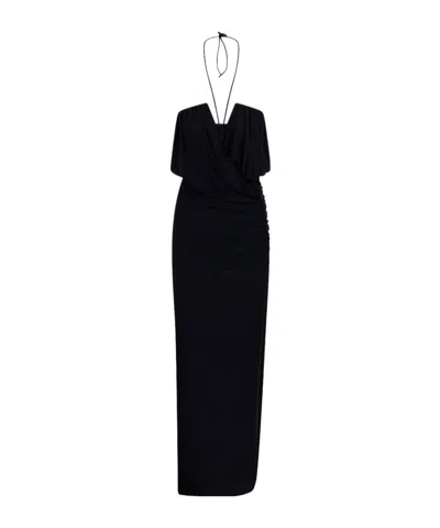 AMAZUÌN BACKLESS PLEATED DRESS