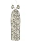 Amazuìn Amazuin Beige Python-print Midi Dress With Cut-outs