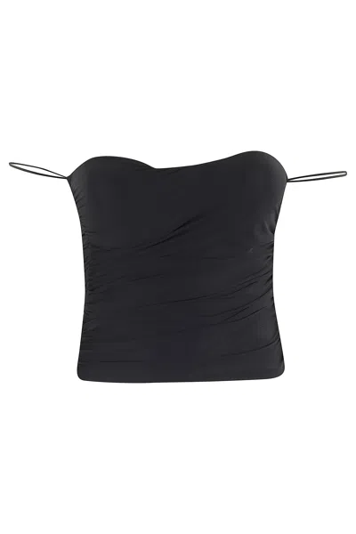 AMAZUÌN BLACK ROSIE BUSTIER TOP