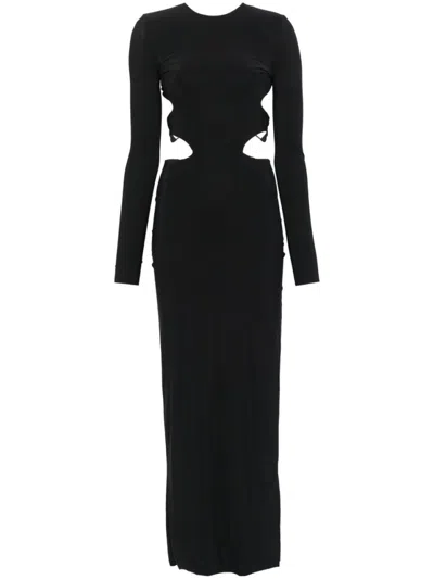 Amazuìn Amazuin Black Stretch Jersey Dress With Cut-out Details