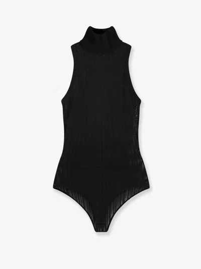 Amazuìn Blair Perforated Fabric Body Top In Black