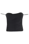 Amazuìn Amazuin Rosie Draped Black Bustier With Structured Cups In Black