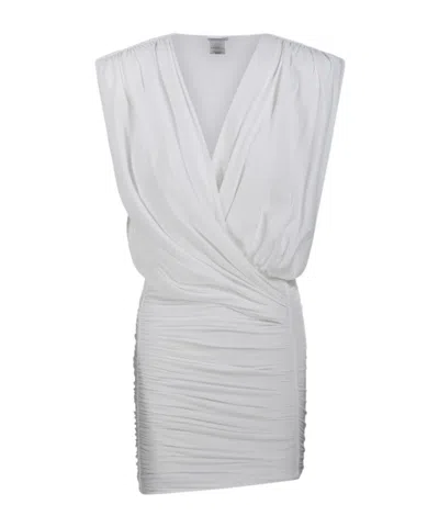 Amazuìn Candice Draped Mini Dress In White