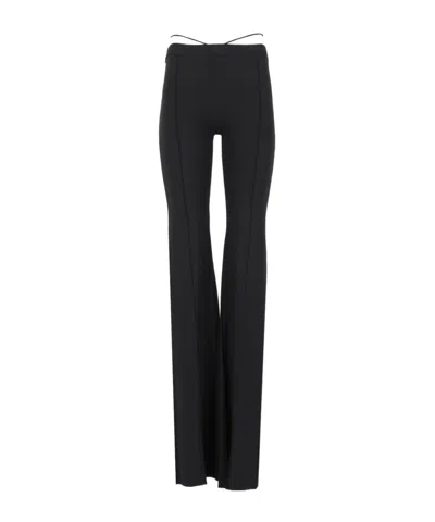 Amazuìn Cory Tie-fastening Flared Trousers In Black