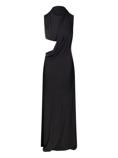 Amazuìn Cut-out Draped Dress In Black
