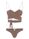 Amazuìn Amazuin Wrap-design Bikini With Adjustable Straps And Tie Waist In Grau